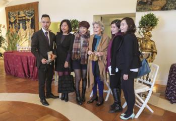 Baroness Philippine de Rothschild with Chinese tasters